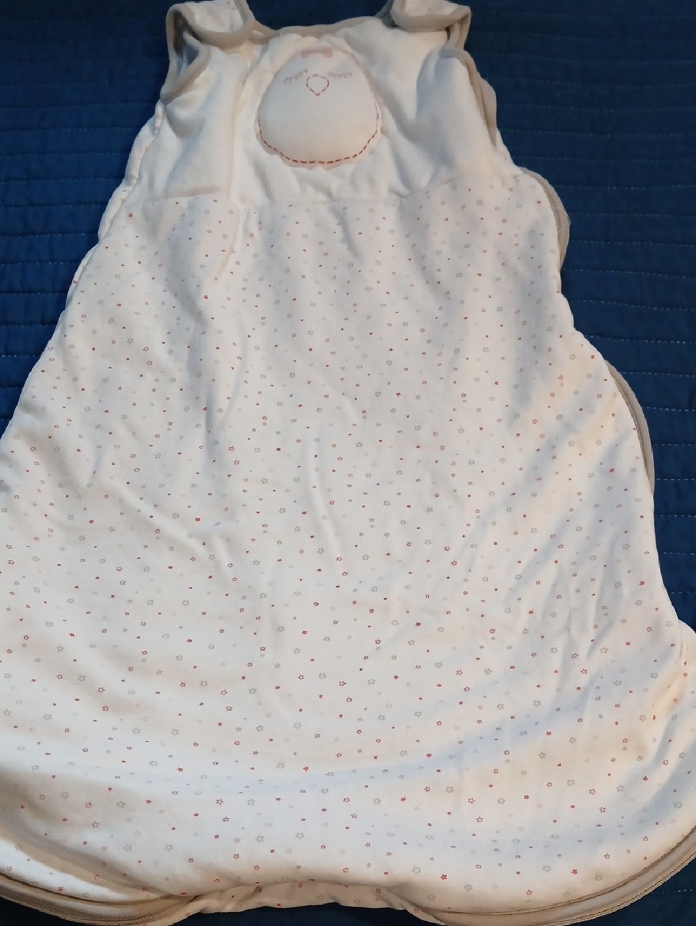 Nested Bean 6-15M Winter Zen Sack White and Light Pink Logo Baby Sleep Sack